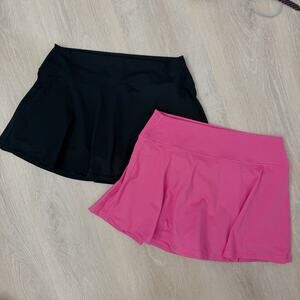 Women’s J. Crew Cloud stretch Flared Sports Skirt Lot Of Two Black Pink L